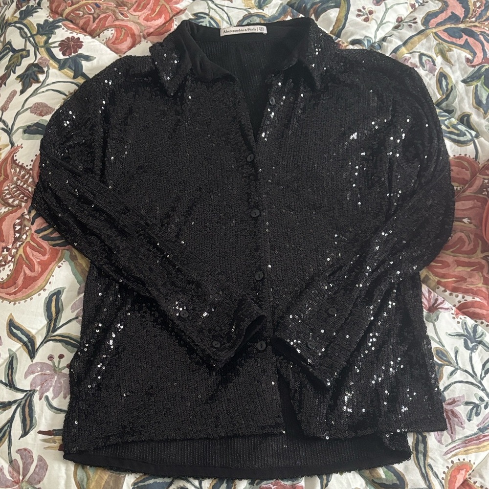 Abercrombie & Fitch Black Sequin Shirt